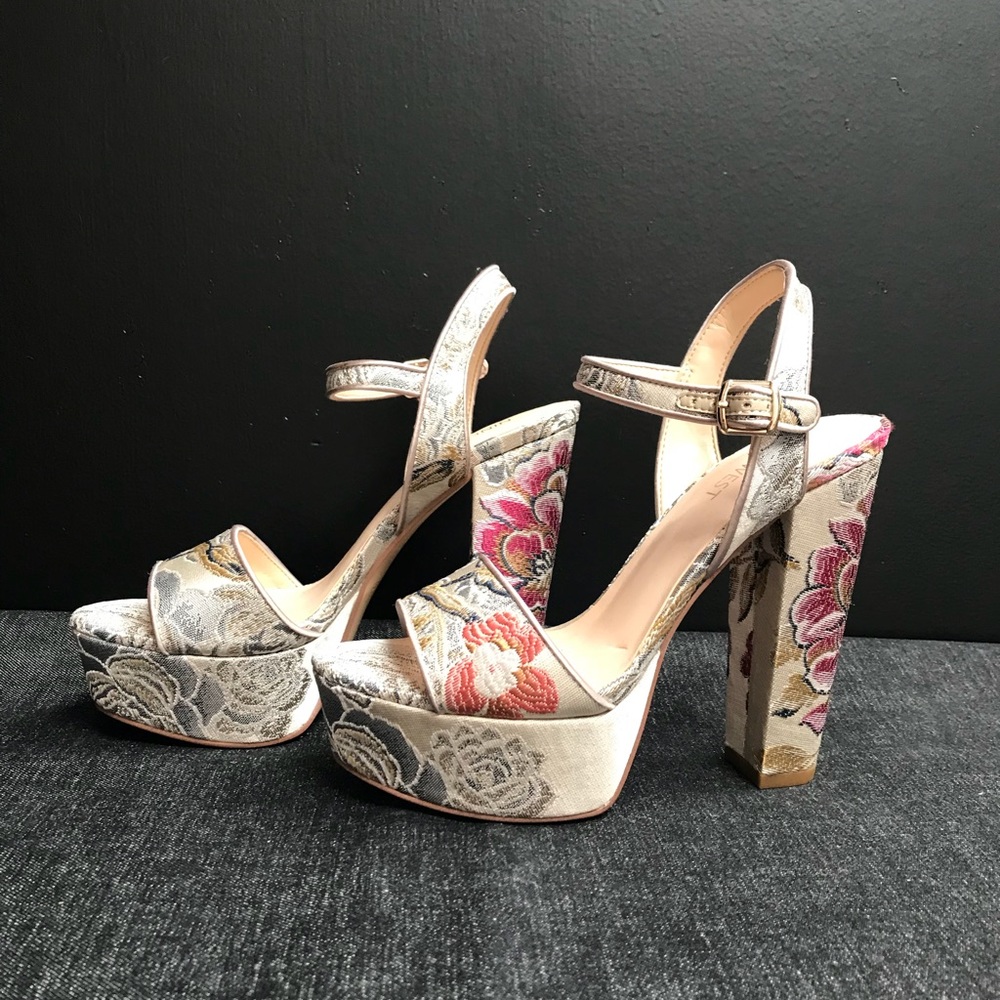 Nine West Floral Platform Wedge Heels